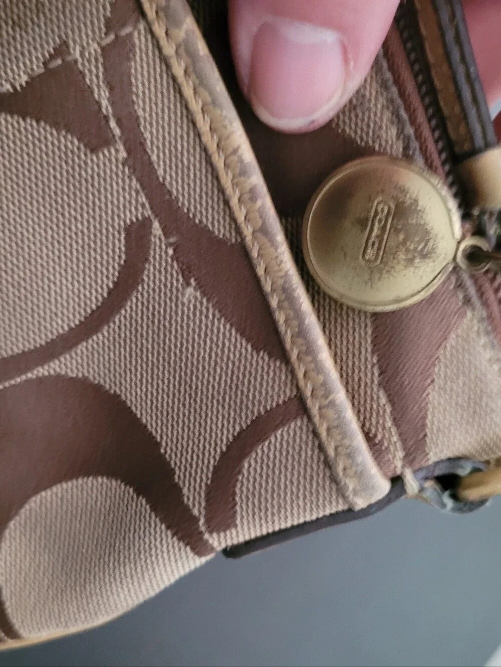 Coach Brown/Tan Signature Canvas Crossbody Bag